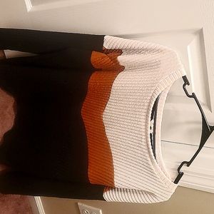 Bibi, medium, drop shoulder long sleeve tunic.cream, taupe, and black